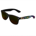 Retro Tinted Lens Sunglasses - Full-Color Full-Arm Printed